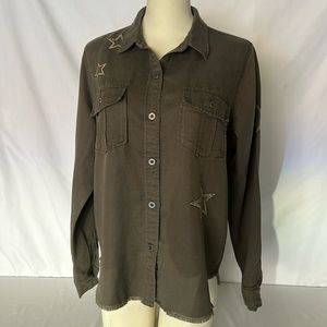 Rails Loren Olive Gold Star Embroidery Size M